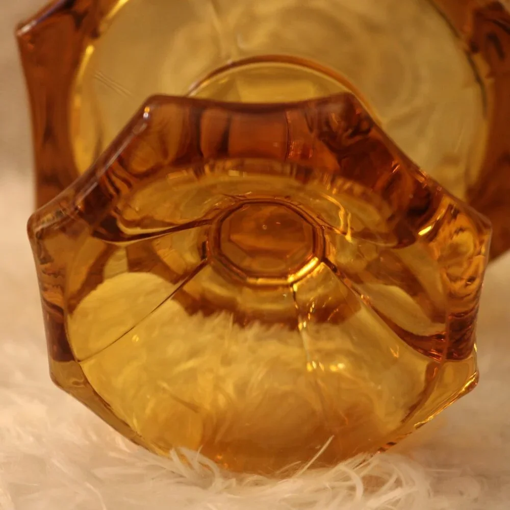 This Fostoria Amber candy dish coin glass vtg 70s beautiful liberty coins